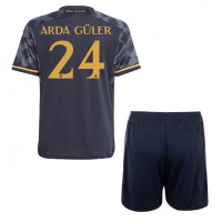 Real Madrid Arda Guler #24 Auswärts Trikotsatz Kinder 2023-24 Kurzarm (+ Kurze Hosen)
